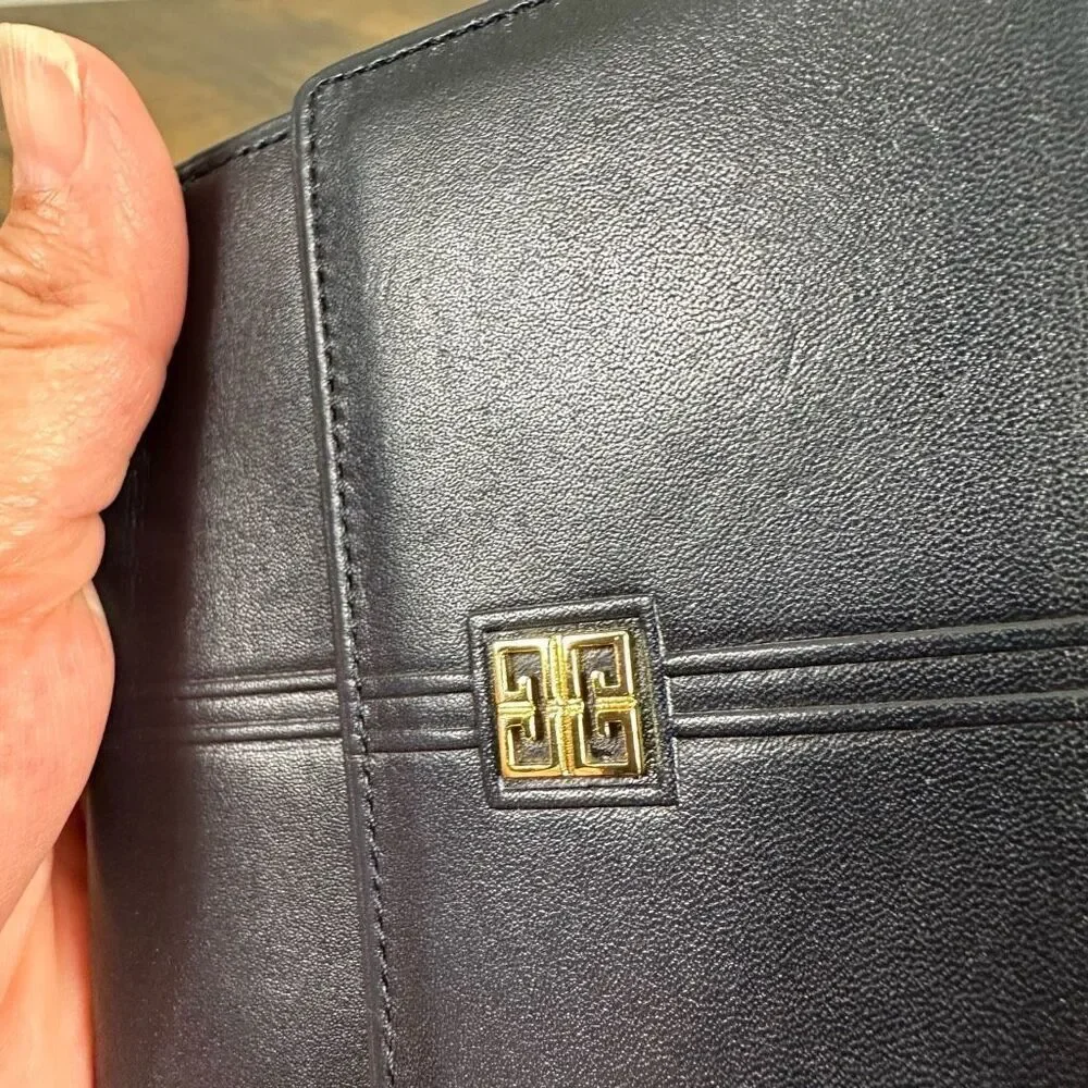 Givenchy 4G Logo Dark Navy Blue Vintage Wallet